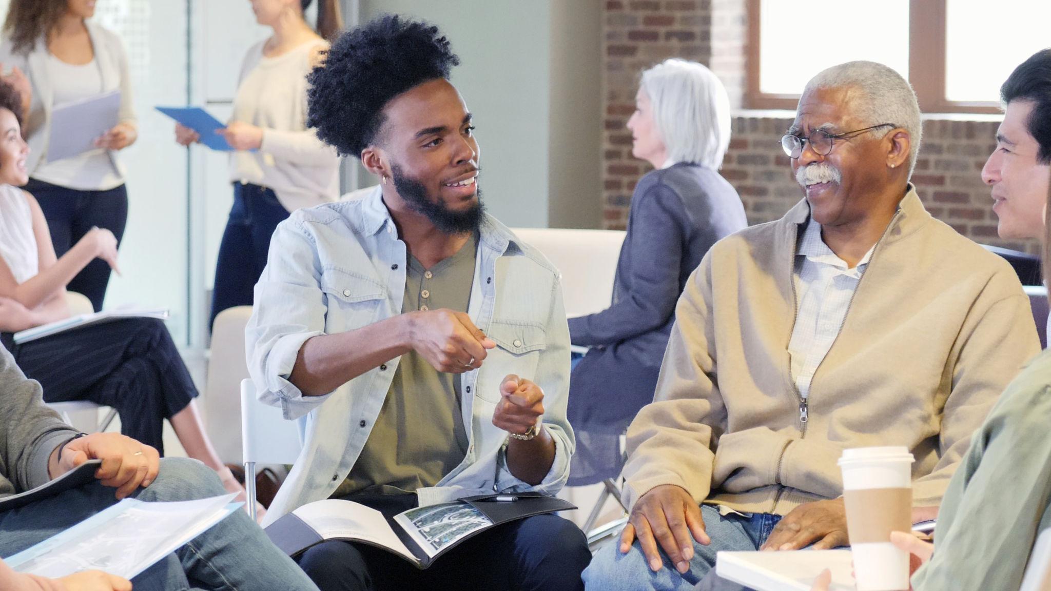 Community leaders meeting and planning together